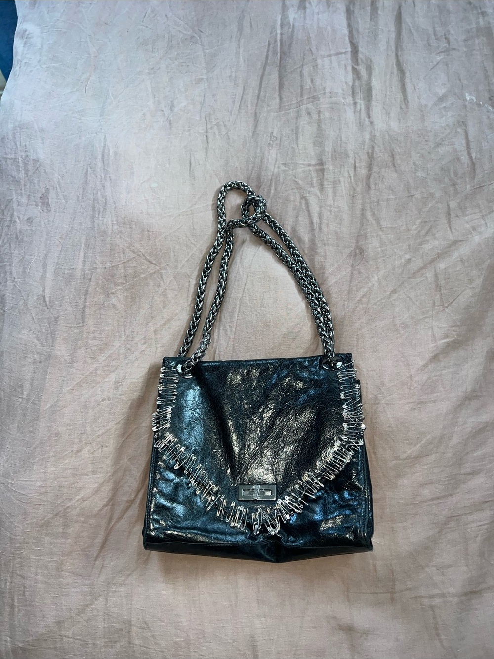 Black distressed leather Balmain bag from 2011 collection ~ super rare :)